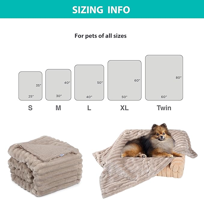 ZAKAPAWS Waterproof Dog Blanket, Soft Fleece Blanket for Couch Protector, Reversible Pet Blankets Furniture Protector Cover for Small Medium Large Dogs Cats (Line, 30"x40")