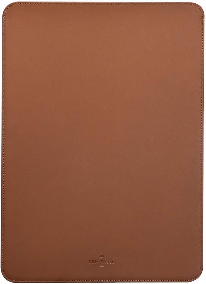 Comfyable Slim Laptop Sleeve 16 Inch Compatible for MacBook Pro 16-Inch M4 M3 M2 Pro/Max 2024, Faux Leather Protective 16-in Mac Cover Case, Brown