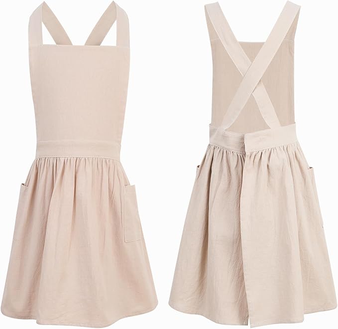 Kids Pinafore Apron, Cross Back Apron, Japanese Style Bib Aprons Home Clothes