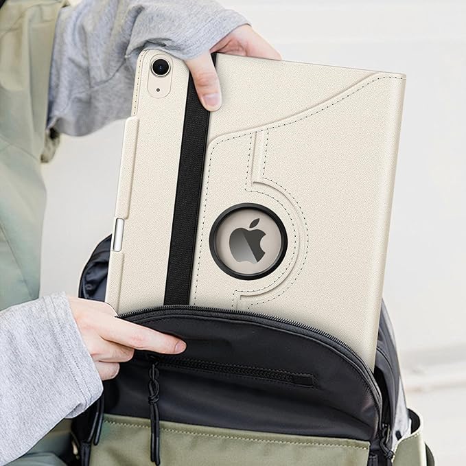 Fintie Rotating Case for iPad Air 13-inch (M3) 2025, (M2) 2024-360 Degree Swiveling Protective Stand Cover with Pencil Holder, Auto Wake/Sleep, Starlight