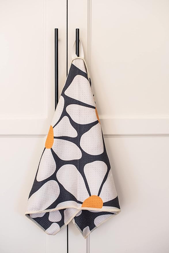 Desert Aqua 2 Pack Double Sided Kitchen Towels || Dish Towels ||Quick Dry || Designer Prints || Highly Absorbent || Hanging Hook (Gray)