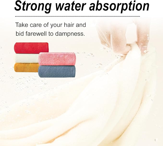 AGKXHDEC 1 Pack Double Layer Microfiber Towel, Hair Turbans for Wet Hair, Drying Hair Wrap for Women(Warm White)