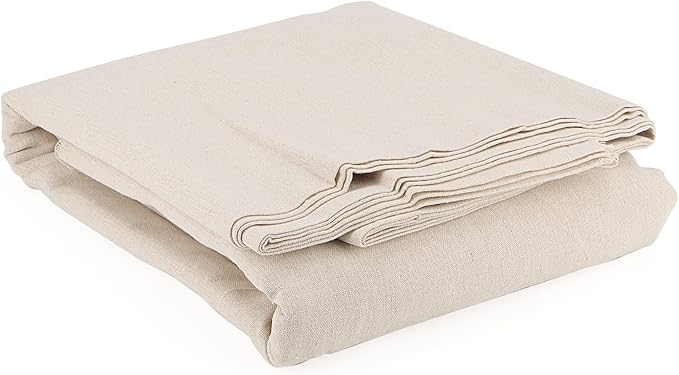 SENJEOK 59 Inch x 6.5 Yards Cotton Linen Fabric, Plain Solid Color Cotton Linen Blend Cloth Fabric, Cotton Linen Embroidery Needlework Fabric for Crafts, Tablecloths, Decoration