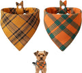 Small Dog Bandana,Soft Cotton Pet Triangle Scarf for Small Dogs & Cats,Lightweight Tie-On,Pet Photo Prop,Cute Holiday Dog Bandana 2 Pack (Orange)