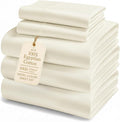 LANE LINEN 100% Egyptian Cotton Split King Bed Sheets for Adjustable Beds - 1000 Thread Count, Soft & Comfy Sateen Weave for Silky Smooth Finish, Available in Variety of Colors -Ivory