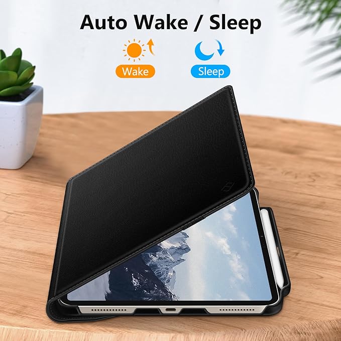 Fintie Rotating Case for iPad Air 13-inch (M3) 2025, (M2) 2024-360 Degree Swiveling Protective Stand Cover with Pencil Holder, Auto Wake/Sleep, Black
