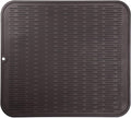 Silicone Dish Drying Mat for Multiple Usage,Easy clean,Eco-friendly,Heat-resistant Silicone Mat for Kitchen Counter or Sink,Refrigerator or Drawer Liner Coffee 2XL 24 inches x 18 inches