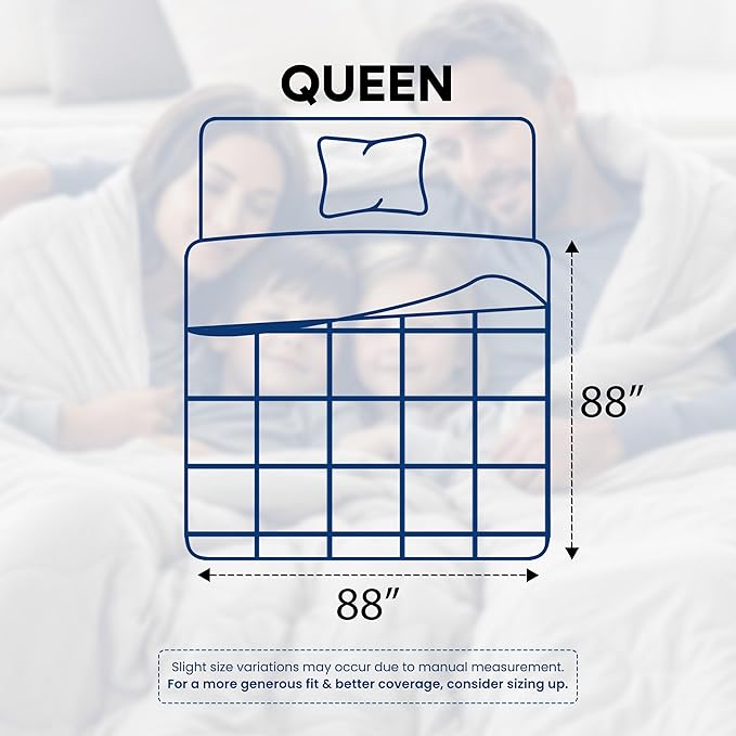 Utopia Bedding Comforters Queen Size, All Season Duvet Insert, Down Alternative Box Stitched Bed Comforter with Corner Tabs, Machine Washable (White)