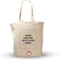 DISCOUNT PROMOS Custom Cotton Canvas Tote Bags Set of 100 - Personalized, Reusable, Perfect for Grocery, Promotions, Branding - Natural Color, 14.25"X15.5"X5", 10 OZ Cotton
