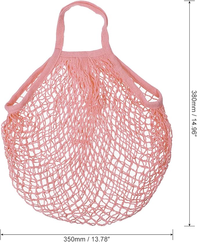 MECCANIXITY Cotton Mesh Bag Reusable Washable Mesh Net String Grocery Bags Organizer for Fruits Vegetables Shopping