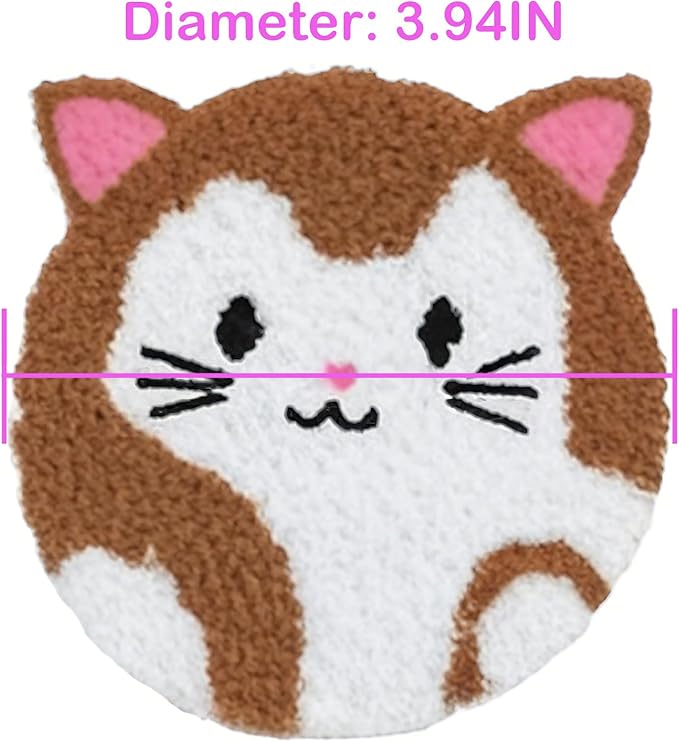 57lilina Punch Needle Coaster Kit for Adults Beginners, 6 Set Complete Animal Cat Punch Needle Stitching Embroidery Art Kit, Step-by-Step Guide Make Punch Needling Drink Coasters for Starter