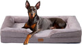 OUPEIWAWA Extra Large Dog Bed Orthopedic with Bolster Sides Removable Egg-Crate Foam Waterproof Liner Pet Bed Sofa Couch with Removable Washable Cover Non-Slip Bottom, Beige