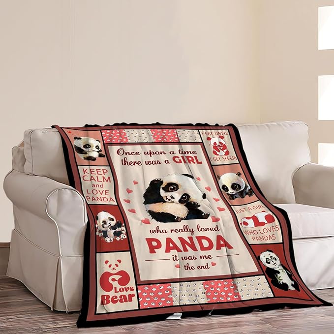 Panda Blanket Panda Throw Blanket Soft Fleece Flannel Bedding Gifts for Men Boys Women Girls Lovers Adults Stuff Plush for Couch Sofa Bed Room Decor 50"X60"
