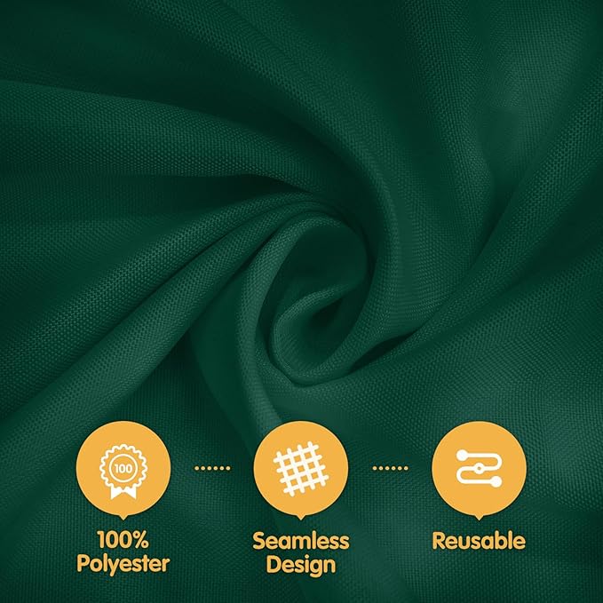 BRILLMAX 4 Pack Hunter Green Tablecloths for 6 Foot Rectangle Tables 90 x 132 Inch - 6ft Rectangular Bulk Linen Polyester Fabric Washable Cloth Cover for Wedding Reception Banquet Birthday Party