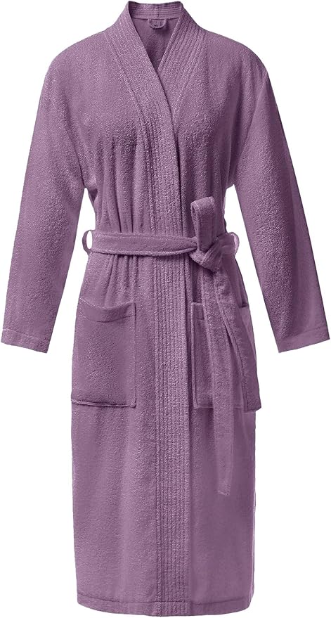 SIORO Women Terry Cloth Bath Robes with Pockets, Soft Long Cotton plush Kimono Wrap Bathrobe, Spa, Fuzzy Female nightgrown