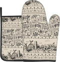 Farmhouse Oven Mitts and Pot Holders Set of 2, Vintage Cow Farm Animal Oven Gloves Rooster Hot Pads Heat-Resistant Non-Slip Kitchen Accessories Gloves Potholders for Chef Baking BBQ Cooking Gifts