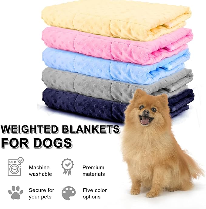 LaSyL Weighted Blanket for Pets | Thunder Blanket for Dogs Anxiety | Premium Soft Minky | Relaxation & Calming & Anti Anxiety | Used in Car, Bed, Couch | Dark Grey, Washable Large 40" L x 47" W