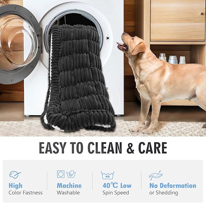 ROUWINNE Backseat Dog Bed Non-Slip, Dog Bed for Car Back Seat Soft and Comfortable, Back Seat Pet Bed Mat for Travel, Pet Car Blanket for Backseat Extender and Seat Covers Black (51”X 23.5”)