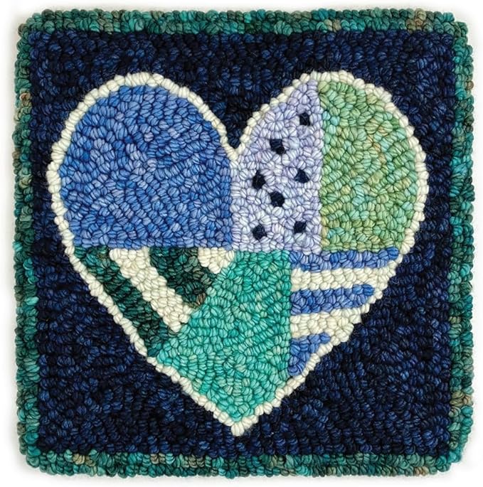 The Oxford Company Punch Needle Kit (Patchwork Blue Heart)