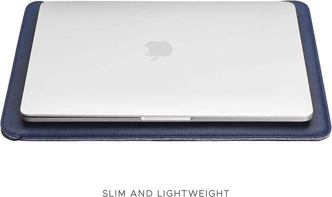 Comfyable Laptop Sleeve 13 Inch Precisely Compatible with MacBook Air M4 2025-2018 & MacBook Pro M2 2022 M1 2020-2016, Faux Leather Cover Case, Midnight Blue