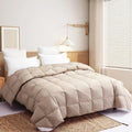 SNOWMAN Extra-Soft Down Blanket Queen, Lightweight Down Comforter with 8 Corner Tabs, Cooling Bed Comforter for Hot Sleepers, 18oz Fill Weight and Noiseless Down Proof Fabric (Khaki, 90"x90")