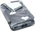 AHOOCUSTOM Dog Blanket,Super Soft Fluffy Premium Fleece Pet Puppy Blanket for Large Medium Dog Cat Mat Cover for Bed Couch,Cute Reversible Cow Print, Gray,(41 x 31 Inch)
