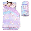 Beavtaens Toddler Nap Mat with Pillow and Minky Blanket, Large 55"x35" Sleeping Bag, Washable, Lightweight, Easy to Roll, Perfect for Preschool, Daycare, Kindergarten, Travel, Boys and Girls