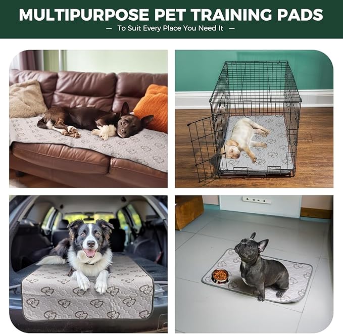 FXW Washable Pee Pads for Dogs, Leak-Proof & Non-Slip, Specifically Designed for Whelping Box, 39" Round, Khaki, 2 Packs
