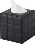 RHCSZ Modern Tissue Box Holder Square,Napkin Holder Pumping Paper Case Dispenser,Upgrade Large Size Facial Tissue Box Cover with Magnetic Bottom for Home Bathroom NightStand Office Desk (Black)
