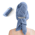Netcken Large Microfiber Hair Towel for Women,Super Soft Anti Frizz & Quick Dry for Curly Hair,Ultra Absorbent Hair Wrap Towels for Long,Thick,Wet Hair 24x42 Inches (Blue)