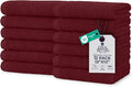 DAN RIVER 12 Pack Wash Cloths for Showering [12x12] - 100% Cotton Washcloths Premium Quality Flannel Face Cloths for Bathroom, Highly Absorbent and Soft Feel Wash Clothes, Pomegranate