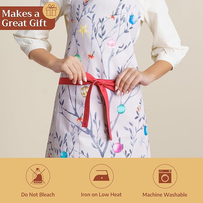Maison d' Hermine 100% Cotton Apron for women with Pocket Kitchen Chef Apron for Men Cooking Gardening Server Waitress
