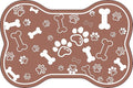 Dog Cat Mat for Food and Water,Rapid Absorbent Pet Feeding Mat, Bone Shaped Dog Placemat Bowl Mat with Rubber Backing,No Stains Pet Food Mats Indoor, Pet Accessories Supplies,Brown 23"×36"