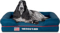 The Dog’s Bed, Medium Blue Oxford with Red Trim USA Flag Dog Bed, Memory Foam, Pain Relief, Post Surgery, Lameness, Supportive, Calming, Waterproof Washable Cover, Veterinary Approved