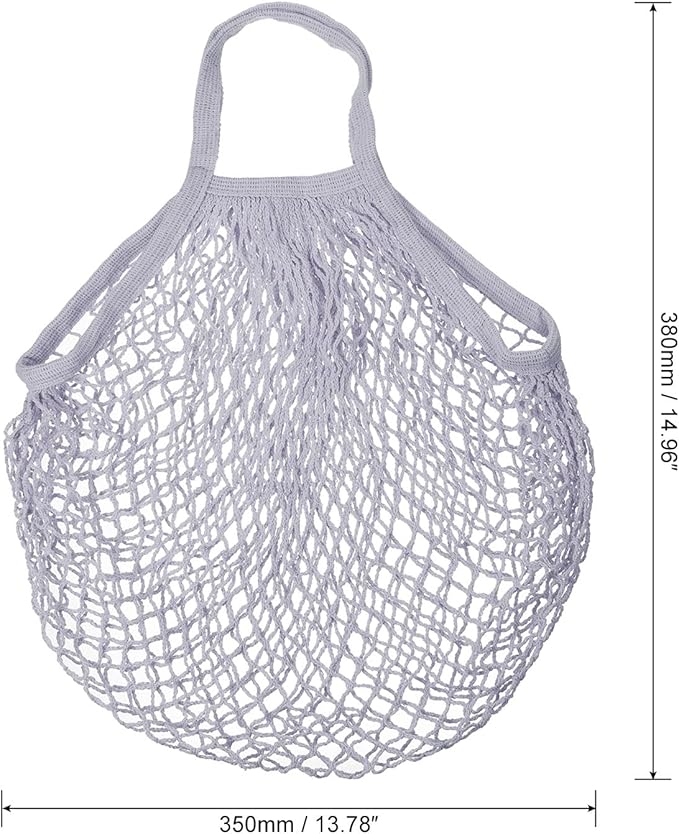 MECCANIXITY Cotton Mesh Bag Reusable Washable Mesh Net String Grocery Bags Organizer for Fruits Vegetables Shopping