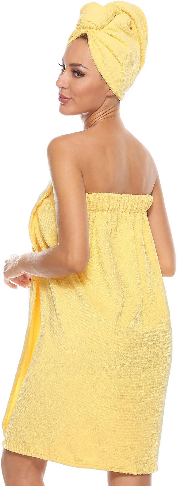 Orrpally Women Shower Wrap Robe Bath Wrap Towel Spa Body Wrap Adjustable Closure Bathrobe