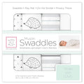 SwaddleDesigns Cotton Muslin Swaddle Blankets, Set of 4, Receiving Blankets for Baby Boys & Girls, Best Shower Gift, 46x46 inches, Black Hedgehogs