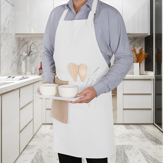 Native Fab Kitchen Apron 2 Pack - 100% Cotton Adjustable, Durable Apron with Pockets, Perfect for Cooking, Baking, Grilling