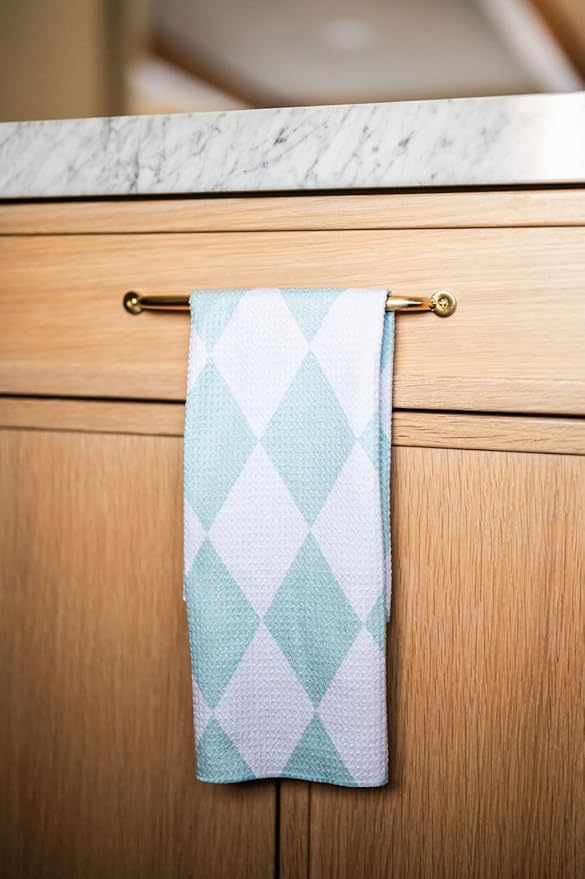Desert Aqua || 2 Pack Double Sided || Not Your Ordinary Dish Towels || Waffle Weave Microfiber || Tea Towels || Highly Absorbent || Hanging Loop || Dish Cloths || Designer Prints || Easter Bunny