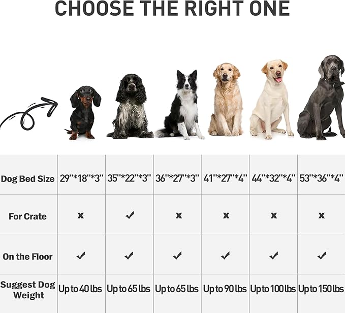MIHIKK Waterproof Dog Beds for Small Dogs Orthopedic Dog Beds for Crate with Removable Washable Cover Egg-Crate Foam Pet Pad Mat with Anti-Slip Bottom, 23x17 Inch, Grey