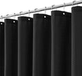 meioro Black Shower Curtain, Waffle Weave 256GSM Heavy Duty Textured Fabric Shower Curtains for Bathroom Hotel Spa, Luxury Weighted Polyester Cloth Bath Curtain Set with 12 Hooks, 72Wx96H