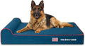 The Dog’s Bed Orthopedic Headrest Dog Bed XL Blue Oxford with Red Trim US Flag, Memory Foam, Hip & Elbow Dysplasia, Post Surgery, Lameness, Waterproof Washable Cover, Veterinary Approved