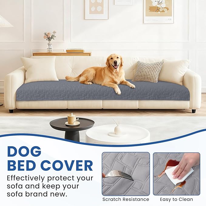 CYCMACO Waterproof Couch Covers for Pets, Waterproof Dog Bed Cover, Anti-Slip Soft Dog Blankets, Couch Cover for Dogs Washable, Pet Blanket for Puppy Large Dogs Cat (30x70 Inch, Light Grey)