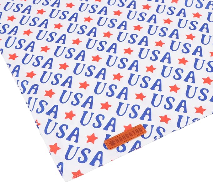 ADOGGYGO 4th of July Dog Bandanas, American Flag Pet Scarf, Multi Size Offered, White Blue Flag Bandana for Small Dogs Pets (Small)