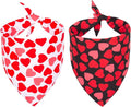PTDECOR Valentine Dog Bandana, Multi Size, Reversible Triangle Bibs Scarf Valentine Bandanas for Extra Large Dogs (X-Large)