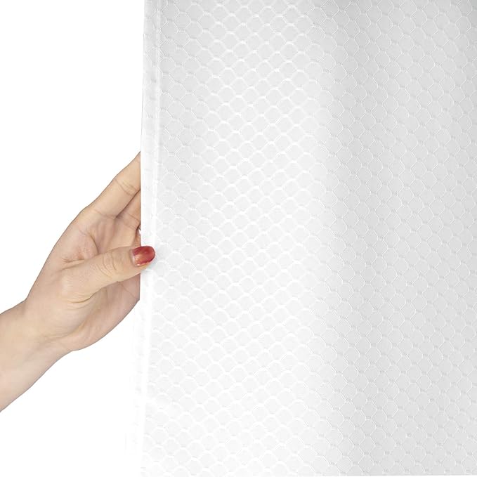 AooHome White Waffle Weave Shower Curtain, 75 Inch Long Heavy Duty Fabric Bath Curtain with Hooks, Weighted Hem, Water Repellent, 72x75 Inch