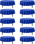 10-Pack Royal Blue Round Tablecloths, 84 Inches, Stain-Resistant Polyester for 3-5 Ft Round Tables - Washable Table Covers for Weddings, Banquets, Birthday Parties, Events