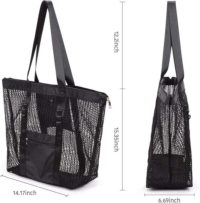 Tainehs Beach Bag - Mesh Tote Bag Beach Vacation Clothes for Women Pool Bag for Travel Pool Family Cruise Essentials 2026