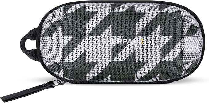 Sherpani Mini Co-Pilot, Travel Cable Bag, Cord Storage Organizer, Small Tech Pouch, Accessory Carrying Case, Travel Gift for Women (Houndstooth)