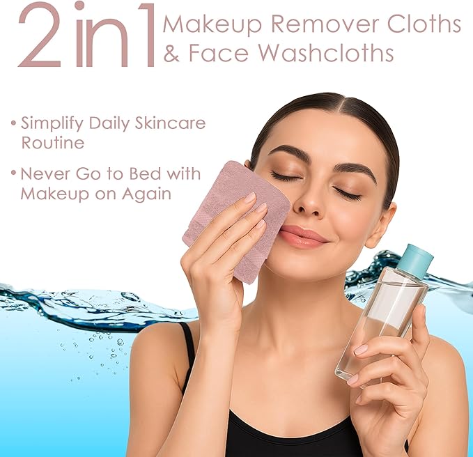 DAN RIVER 12-Pack Premium 100% Cotton Dusty Rose Face Towels for Bathroom - Reusable Face Wash Cloths for Showering 12x12 Inches - 550 GSM Super Soft & Absorbent Luxury WashCloths for Body, Spa & Gym